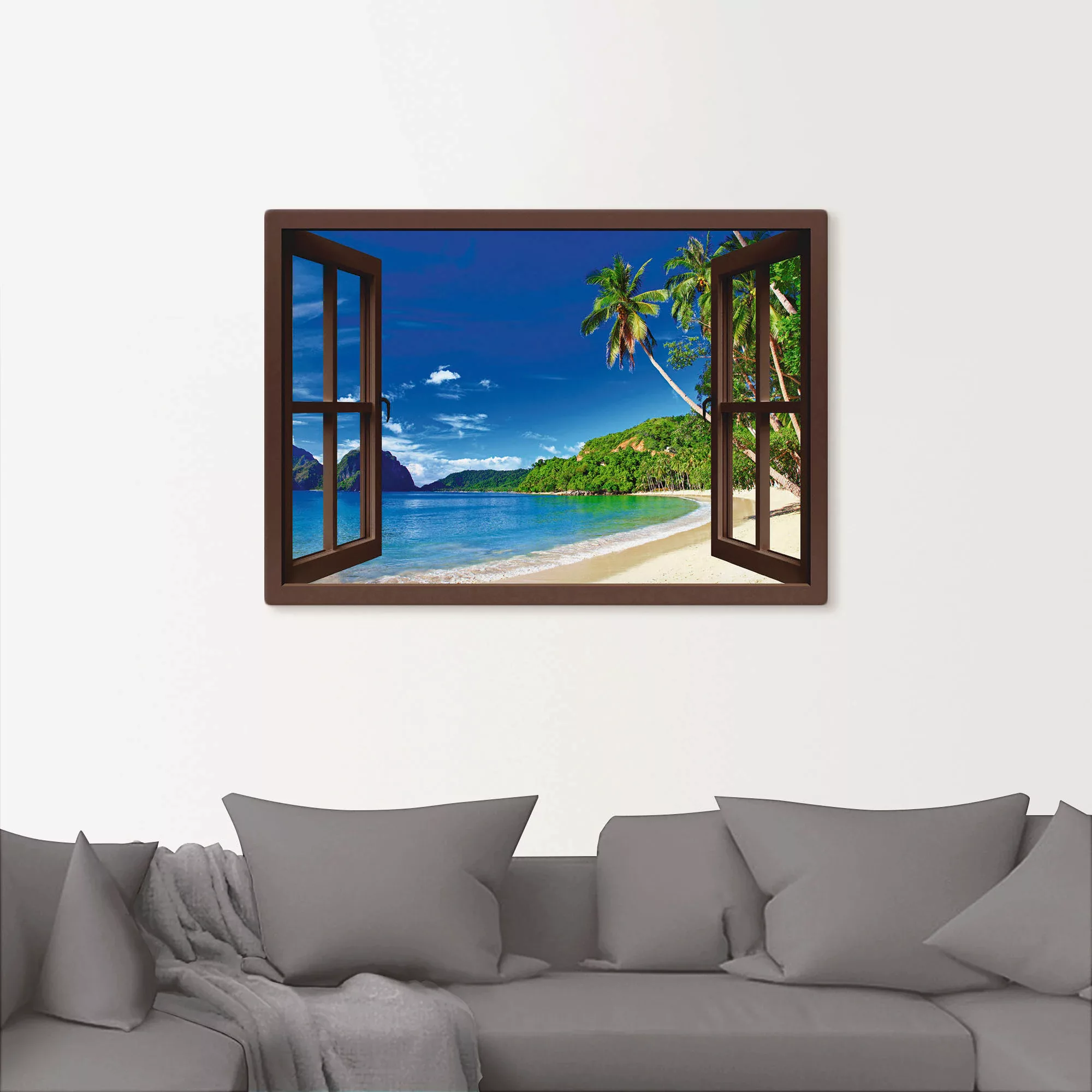 Artland Wandbild »Fensterblick Paradies«, Fensterblick, (1 St.) günstig online kaufen