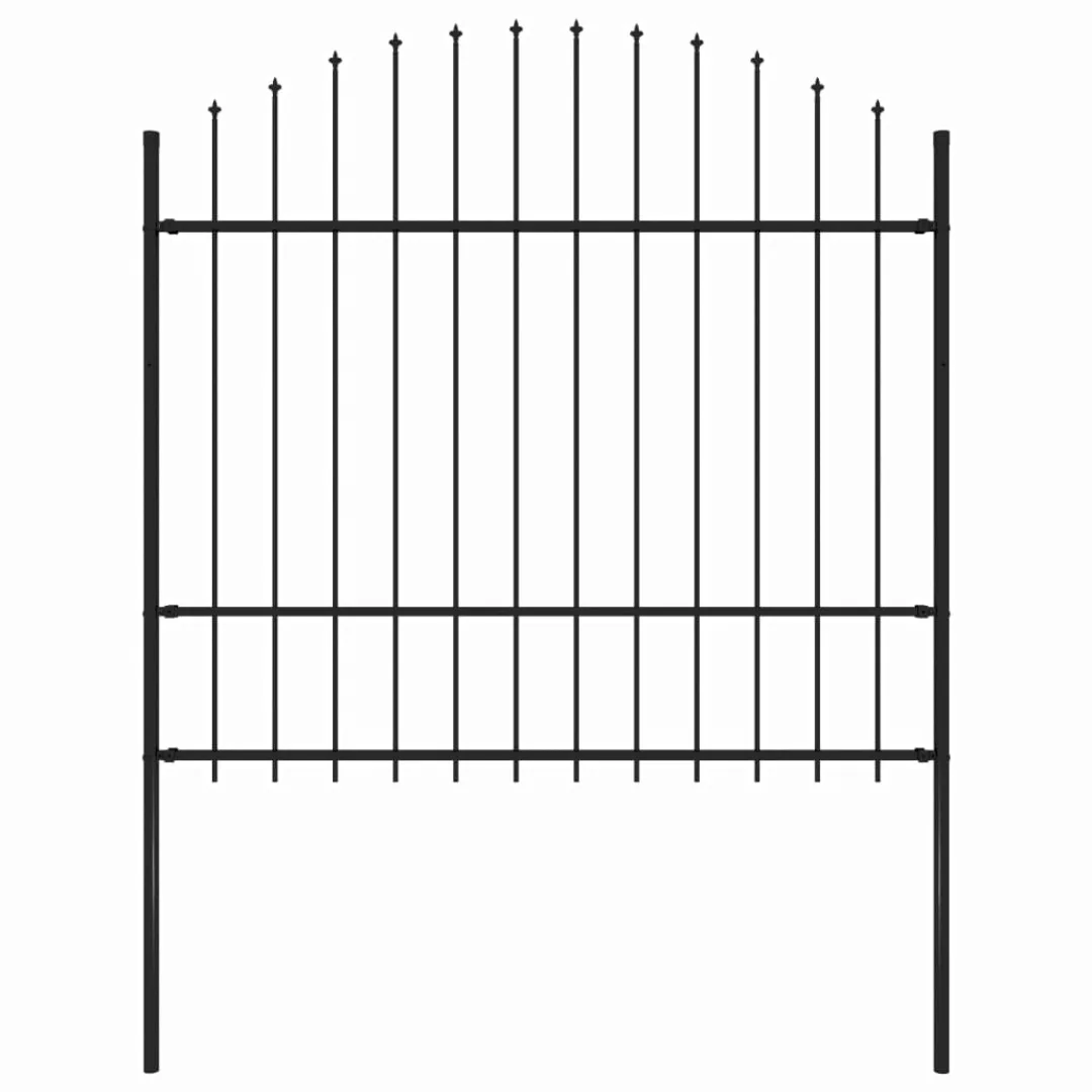 Gartenzaun Mit Speerspitzen Stahl (1,5 - 1,75) X 1,7 M Schwarz günstig online kaufen