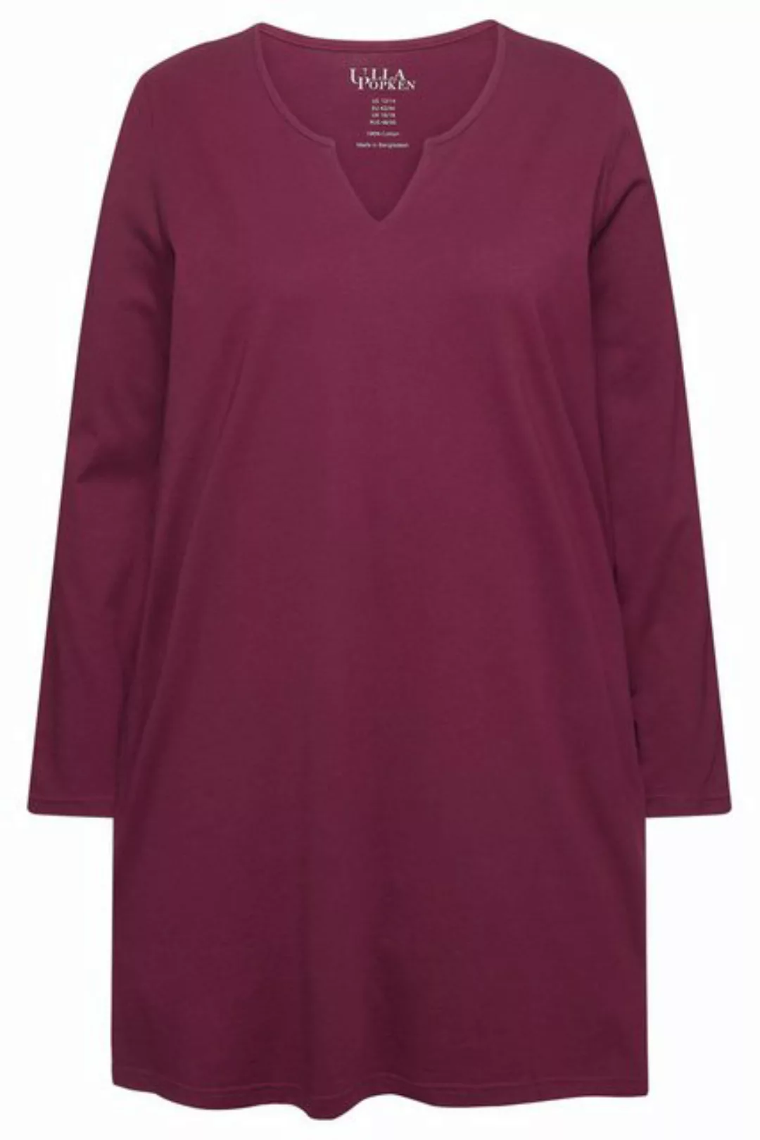 Ulla Popken Longshirt Longshirt A-Linie Tunika-Ausschnitt Langarm günstig online kaufen