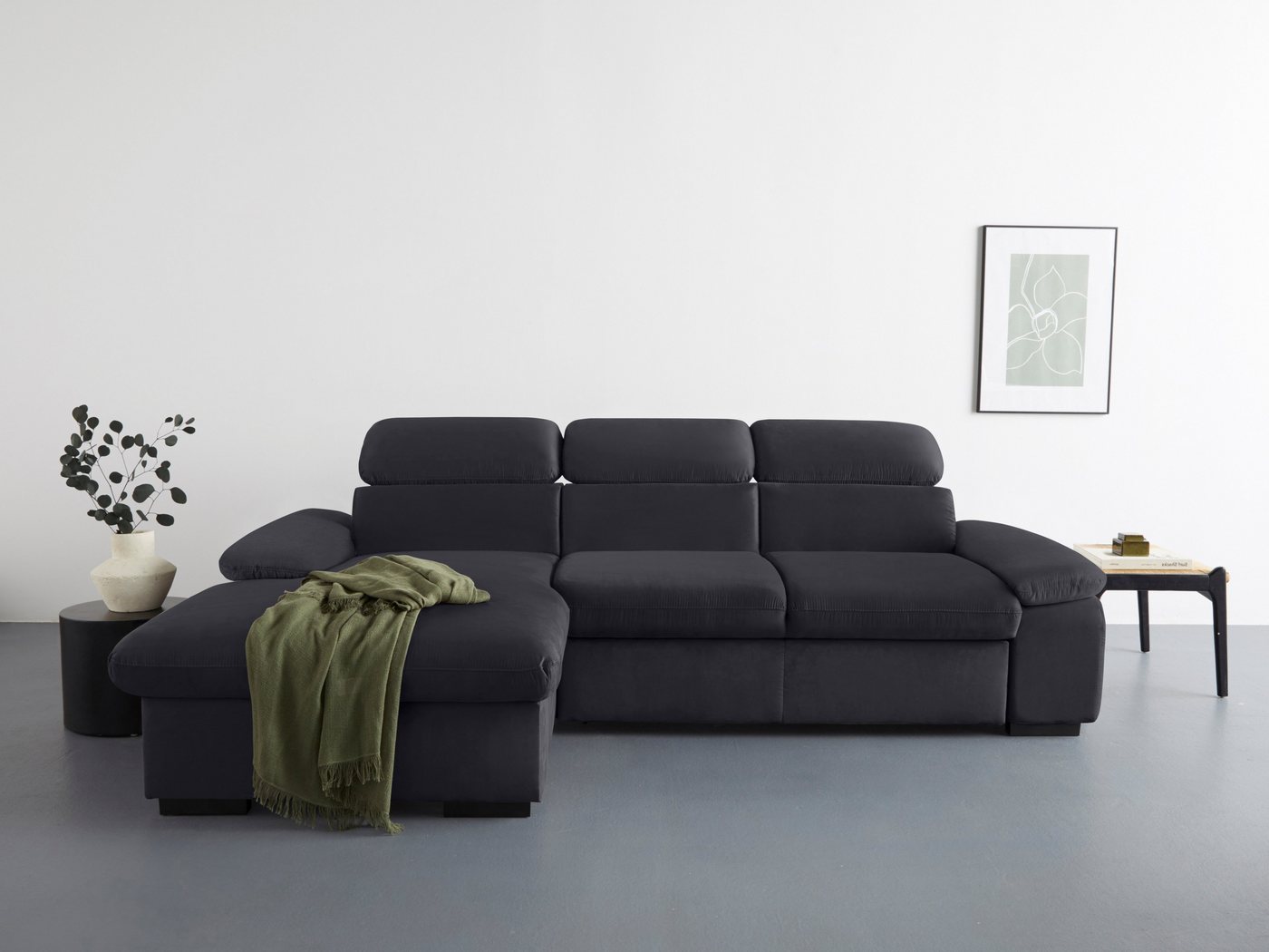 COTTA Ecksofa "Lola L-Form", (Set, mit Hocker), mit Hocker & Kopfteilfunkti günstig online kaufen