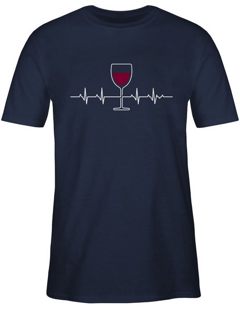 Shirtracer T-Shirt Herzschlag Rotwein Symbol und Zeichen Outfit günstig online kaufen