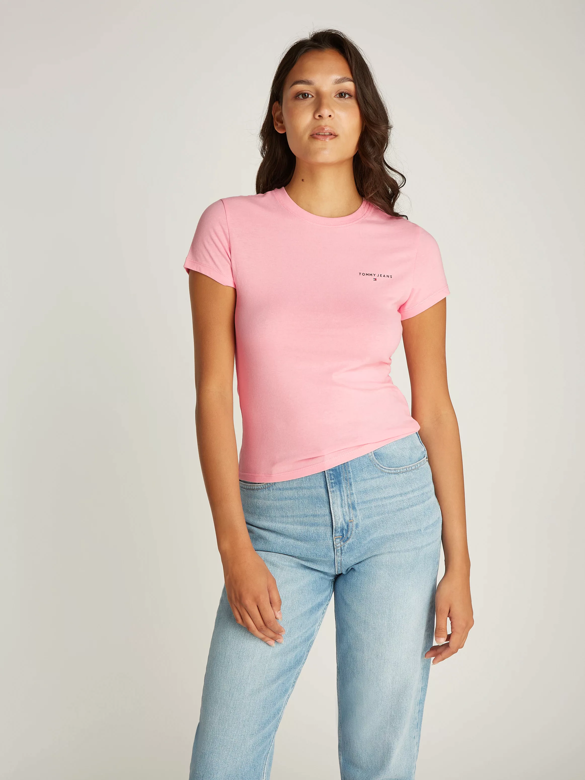 Tommy Jeans T-Shirt "Tjw 2Pack Slim Linear Tee", mit Logoschriftzug, in Uni günstig online kaufen