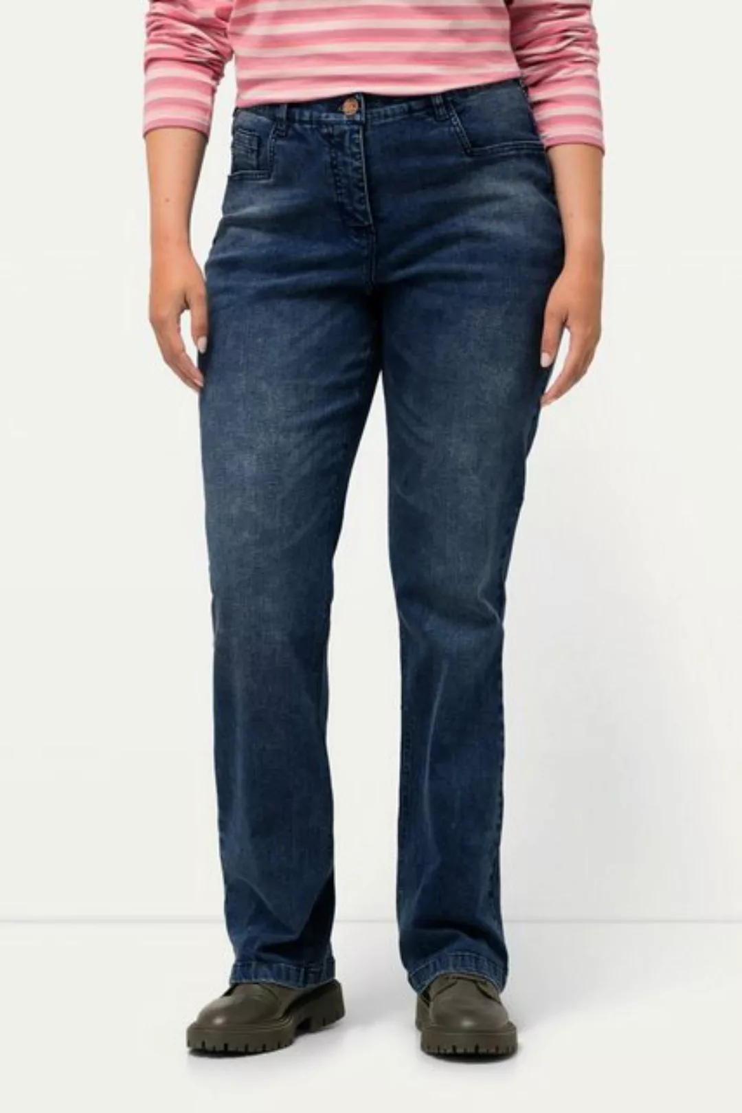 Ulla Popken 5-Pocket-Jeans Jeans Mandy 5-Pocket-Schnitt weites Bein günstig online kaufen