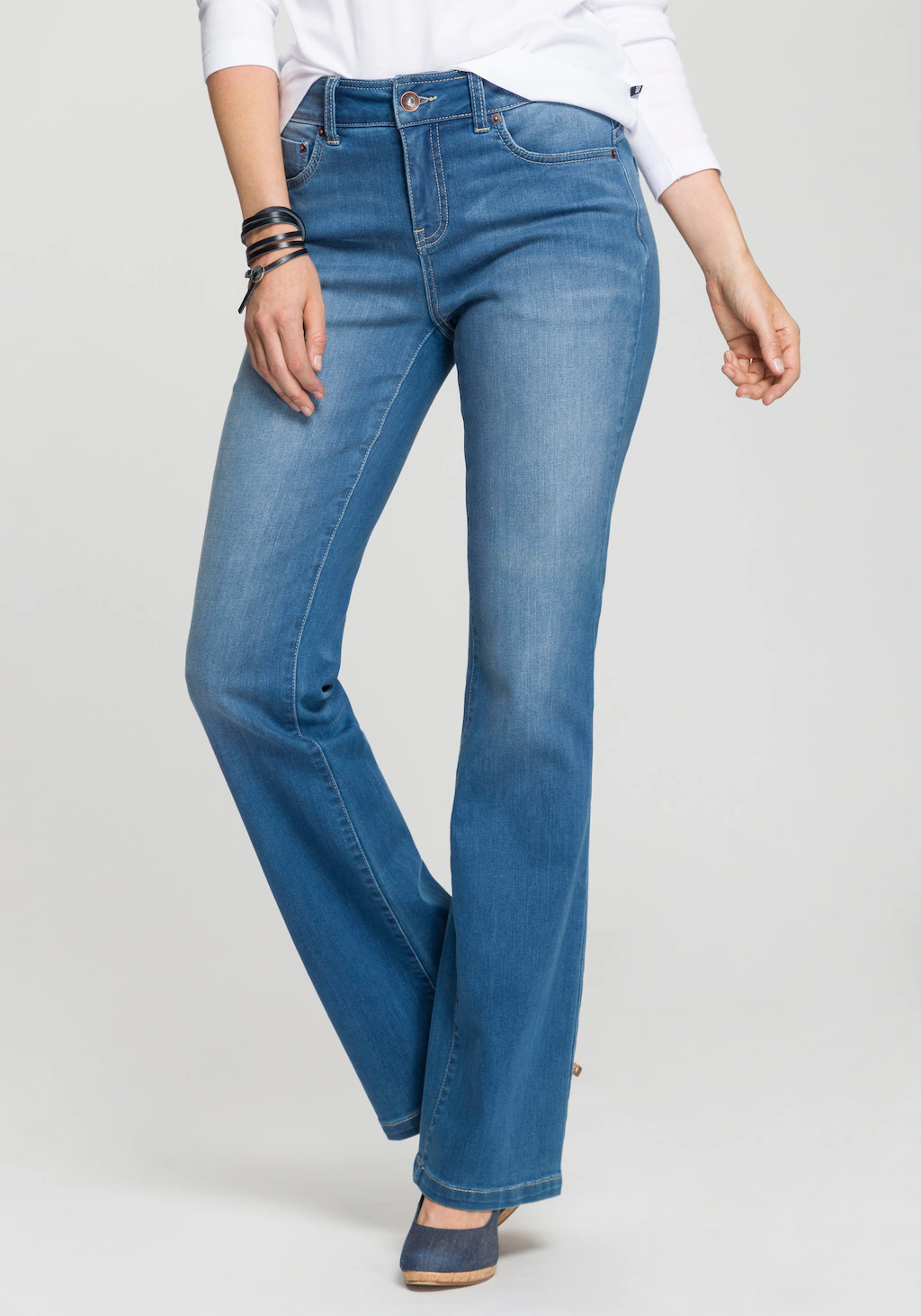 H.I.S Bootcut-Jeans "High-Waist", hohe Taille, Bootcut, mit Used-Effekten, günstig online kaufen