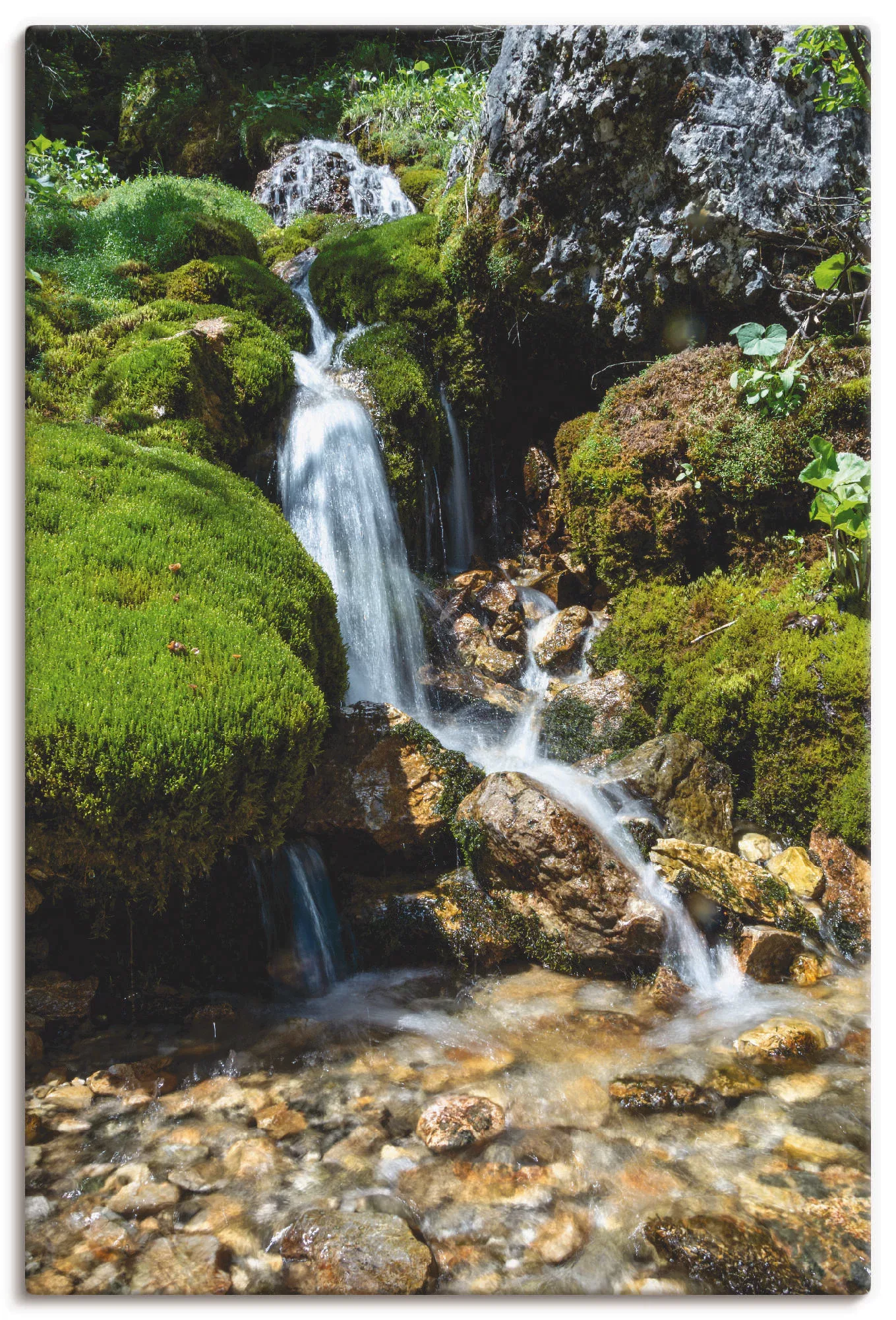 Artland Wandbild "Kleiner Wasserfall in den Bergen", Gewässer, (1 St.) günstig online kaufen