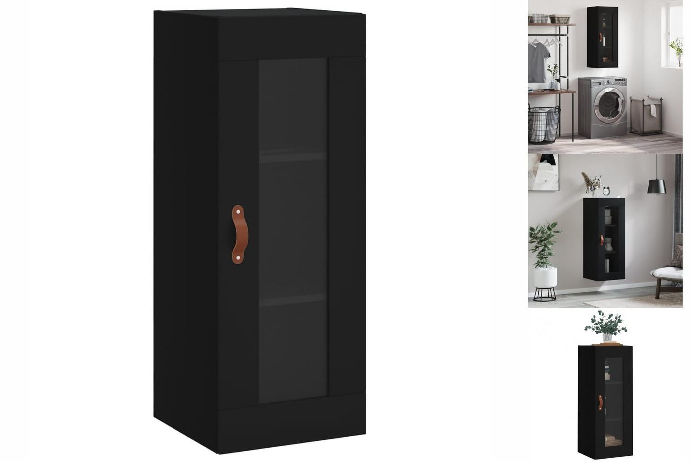 vidaXL Hängeschrank Wandschrank Hängeschrank Aufbewahrung Schwarz 34,5x34x9 günstig online kaufen