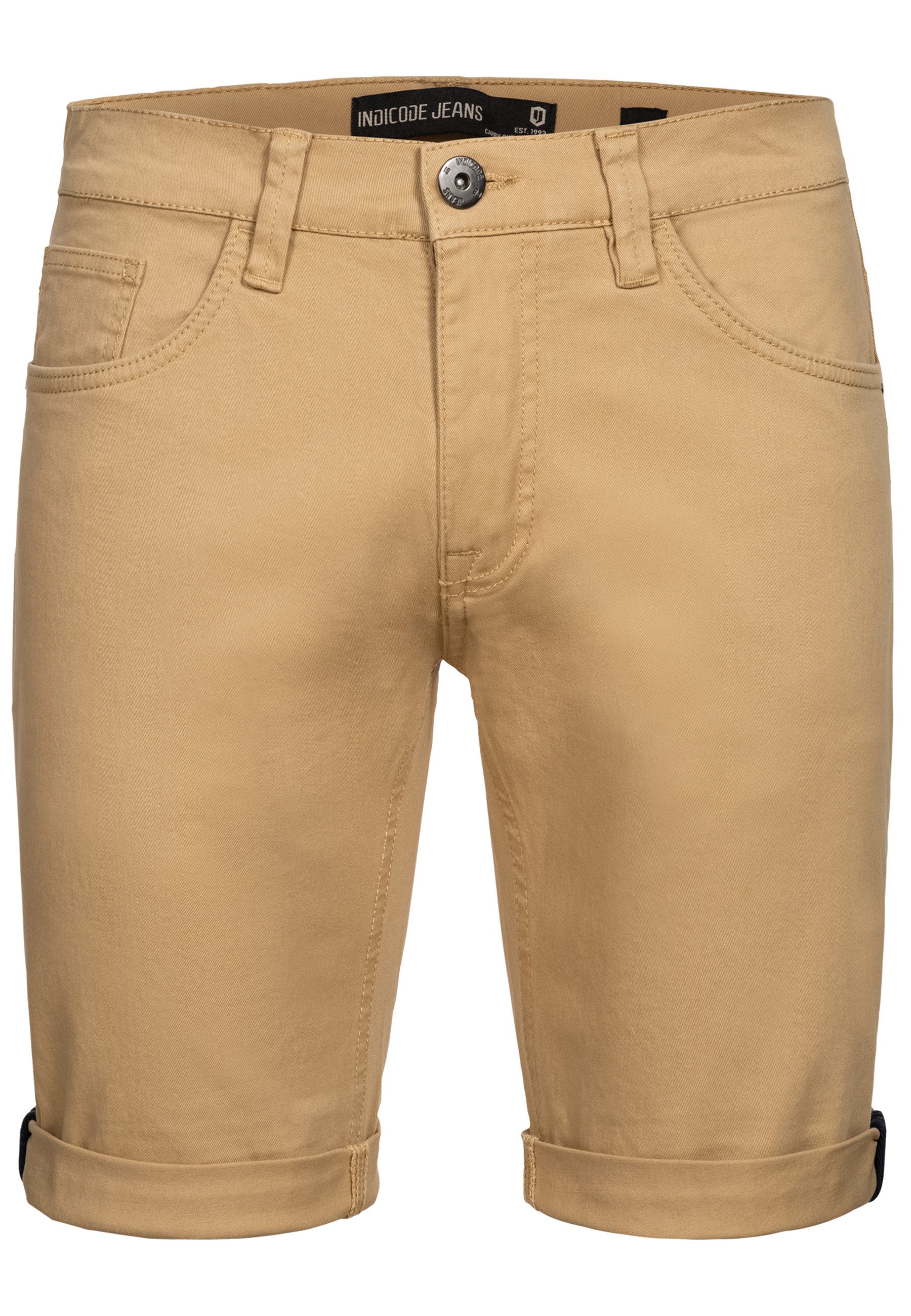 Indicode Jeansshorts Villeurbanne aus elastischer Bauwoll-Qualität günstig online kaufen