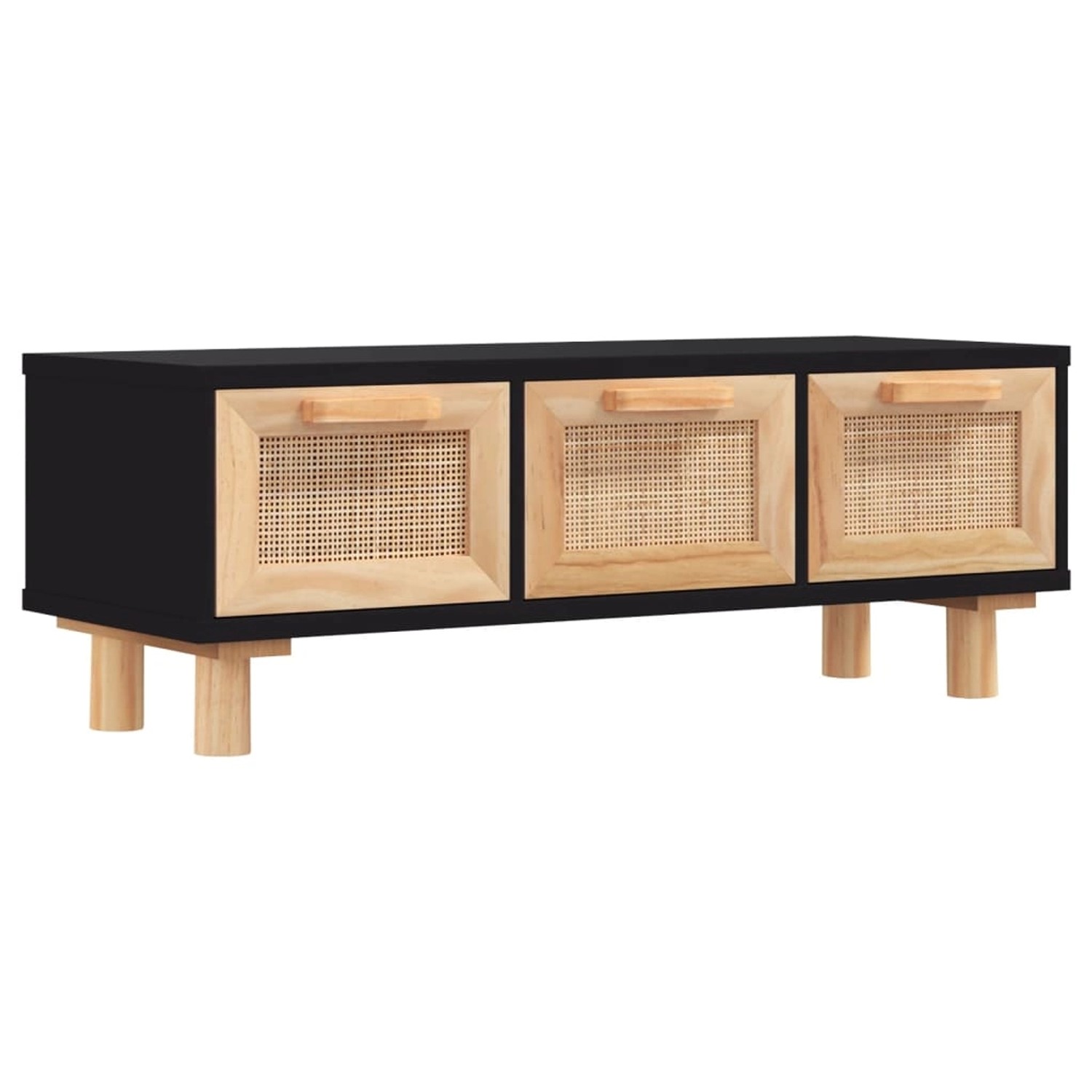 vidaXL Couchtisch Schwarz 80x40x30 cm Holzwerkstoff Massivholz Kiefer Model günstig online kaufen