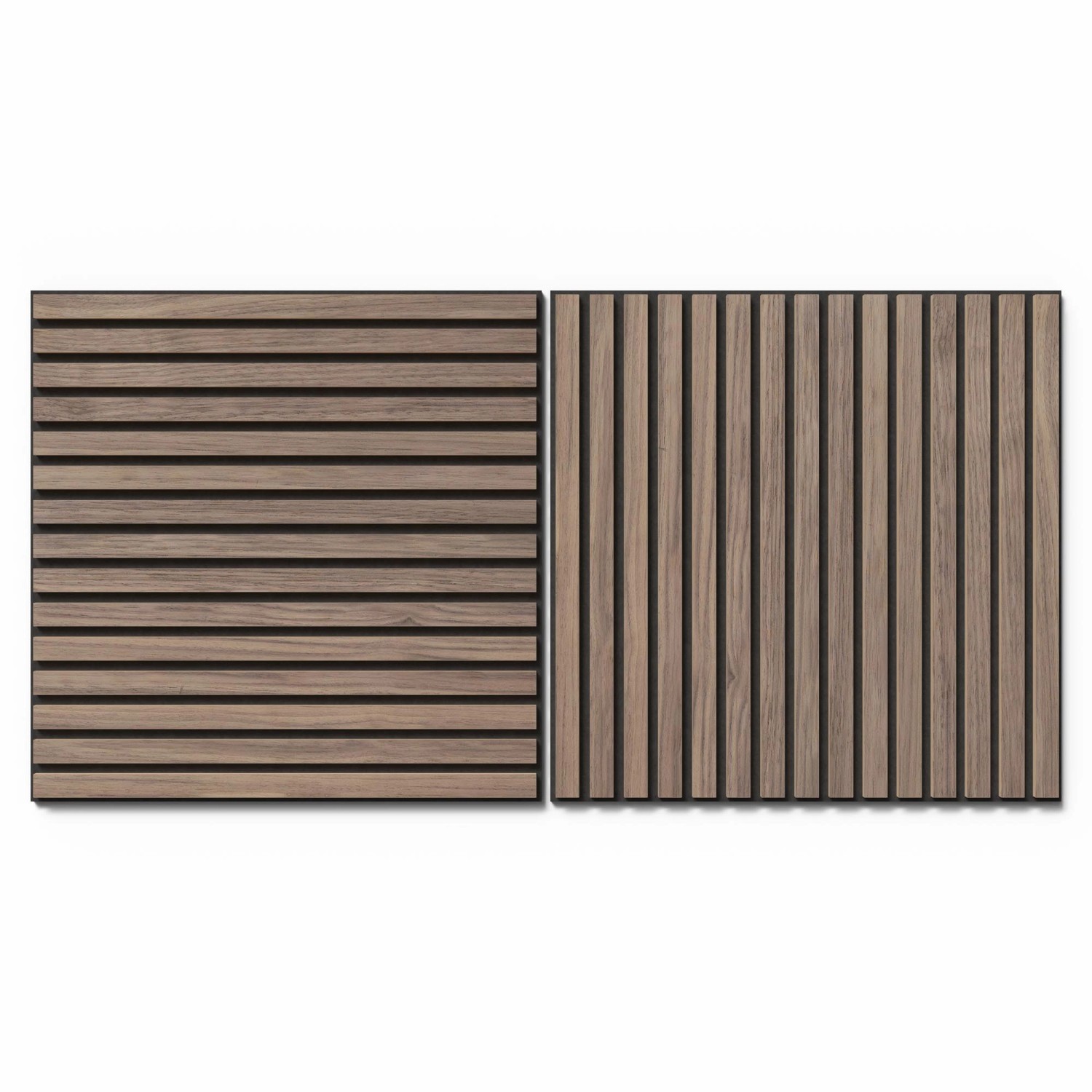 Akustikpaneel Wandverkleidung Walnuss MDF Natur Akustikfilz Schwarz 60 cm 2 günstig online kaufen