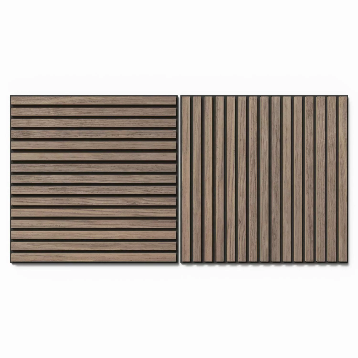 Akustikpaneel Wandverkleidung Walnuss MDF Natur Akustikfilz Schwarz 60 cm 2 günstig online kaufen