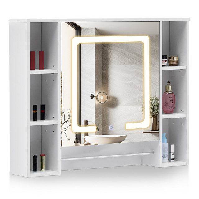 CLIPOP Badezimmerspiegelschrank 90x15.5x70cm Wandschrank (1er Set) LED Bads günstig online kaufen