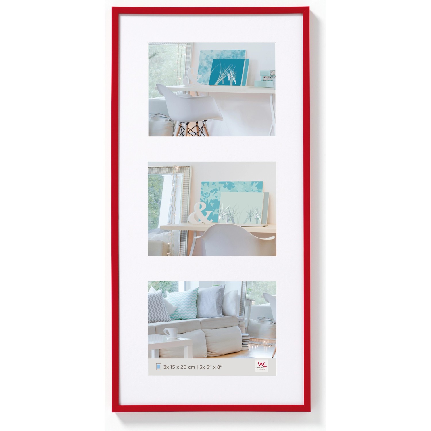 walther design New Lifestyle Galerie Kunststoffbilderrahmen 3x 15x20 cm Rot günstig online kaufen