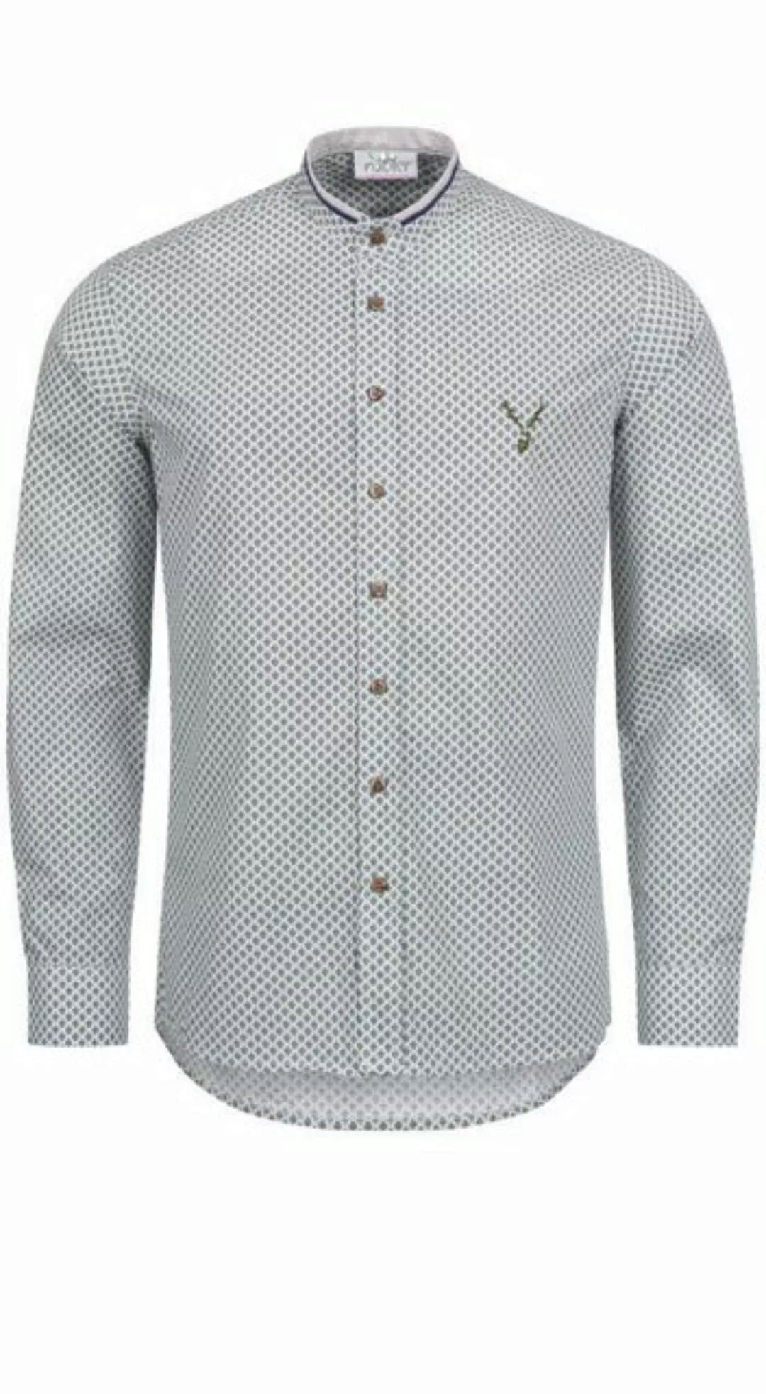 Nübler Trachtenhemd Trachtenhemd langarm Johann in Weiß-Grün von Nübler günstig online kaufen