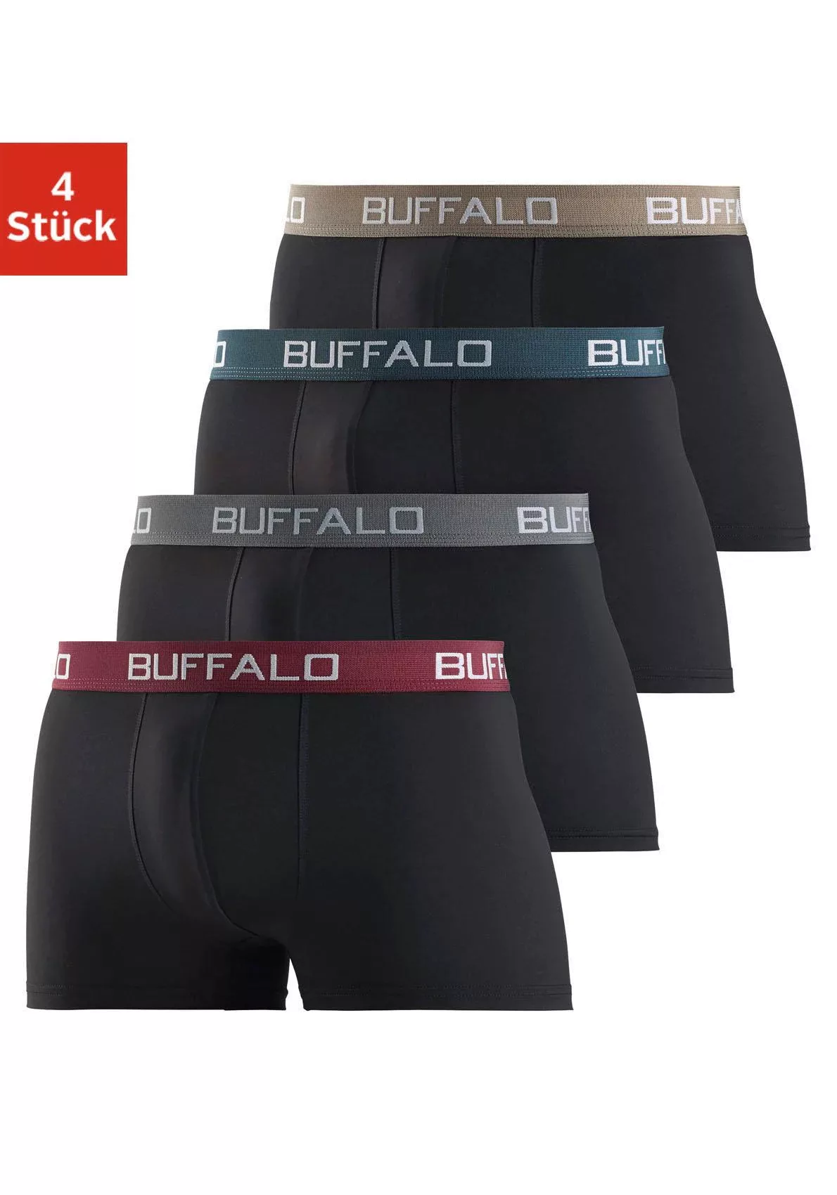 Buffalo Boxer "Boxershorts für Herren", (Packung, 4 St.), aus Baumwoll-Mix günstig online kaufen