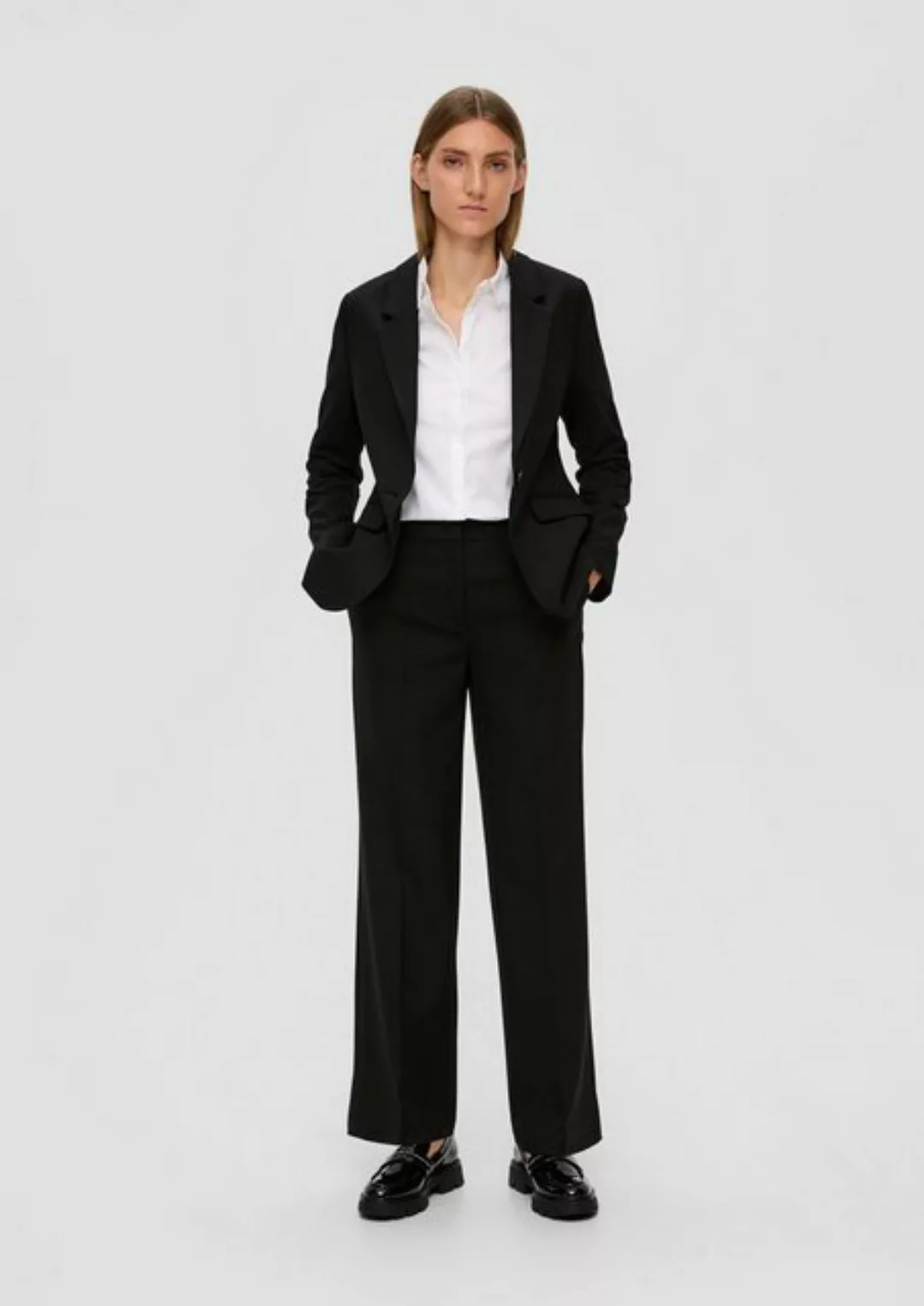 s.Oliver BLACK LABEL Stoffhose Regular: Wide Leg Hose aus Viskosemix günstig online kaufen