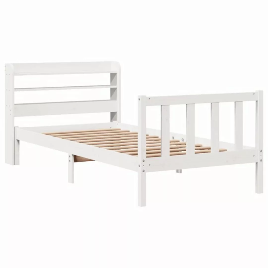 vidaXL Bett Massivholzbett ohne Matratze Weiß 100x200 cm Kiefernholz günstig online kaufen