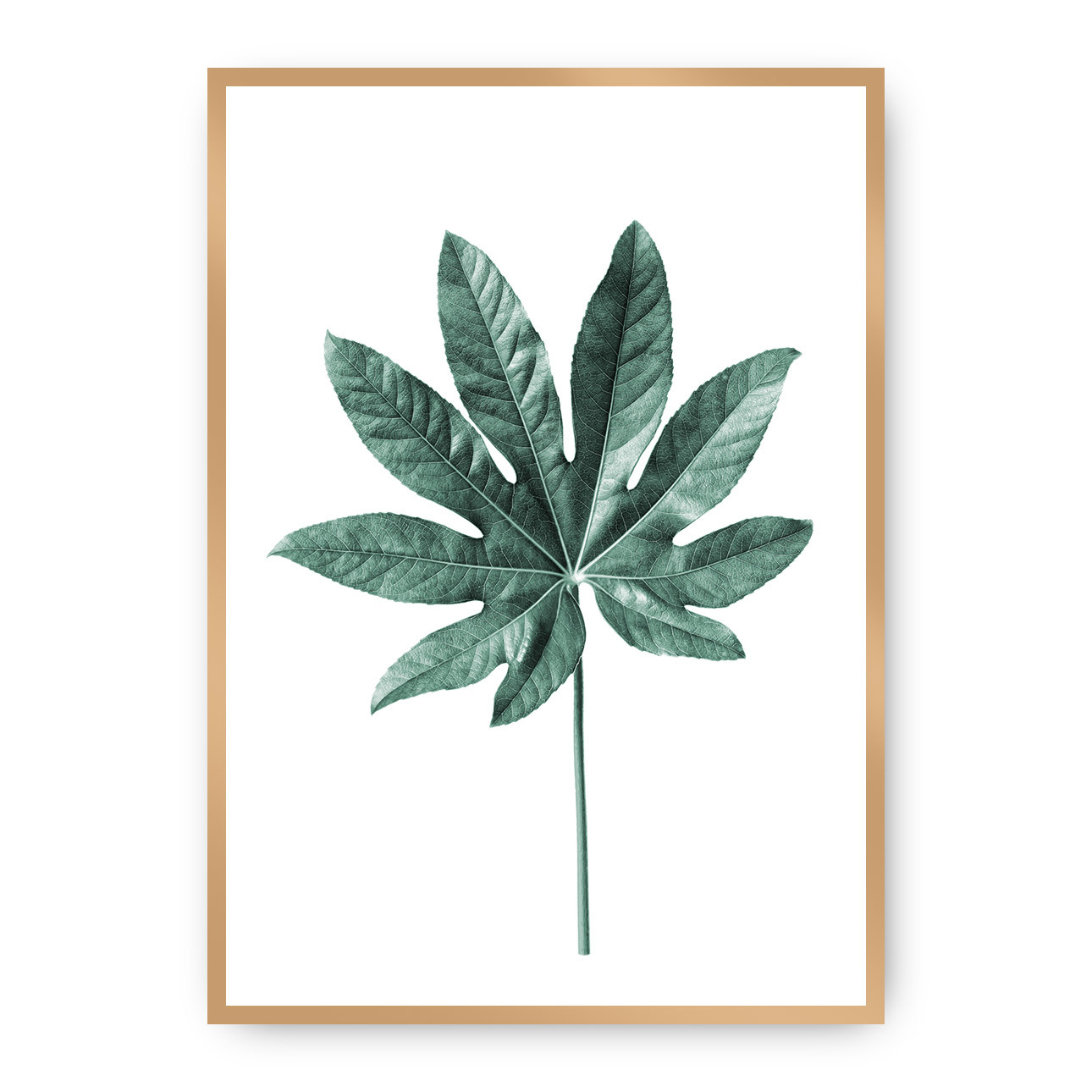 Poster Leaf Emerald Green, 70 x 100 cm , Rahmen wählen: gold günstig online kaufen