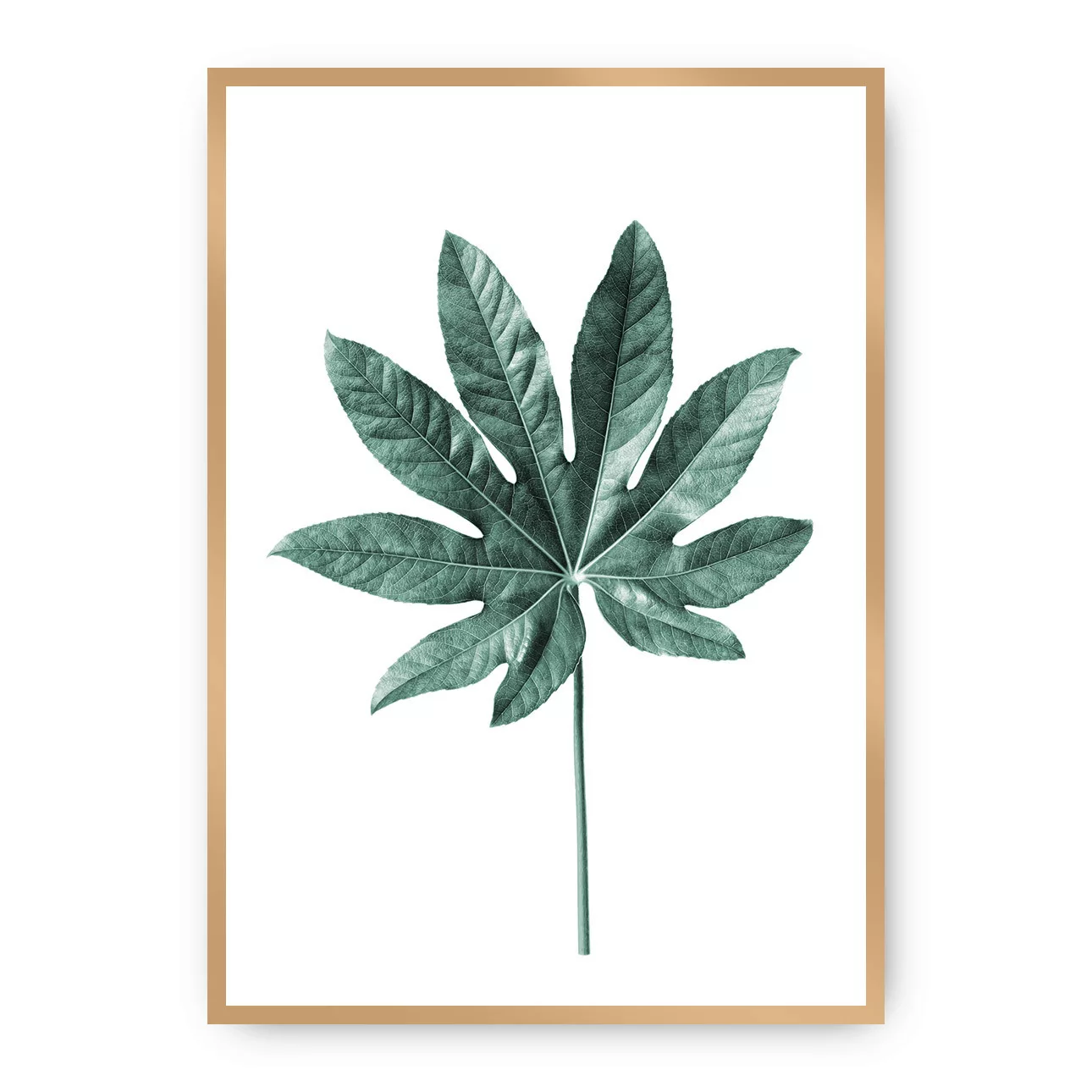 Poster Leaf Emerald Green, 21 x 30 cm, Rahmen wählen: gold günstig online kaufen