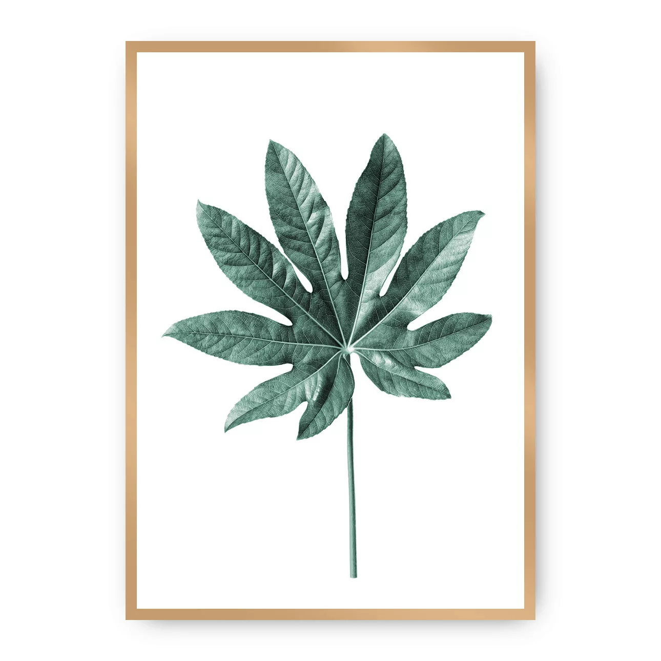 Poster Leaf Emerald Green, 70 x 100 cm , Rahmen wählen: gold günstig online kaufen