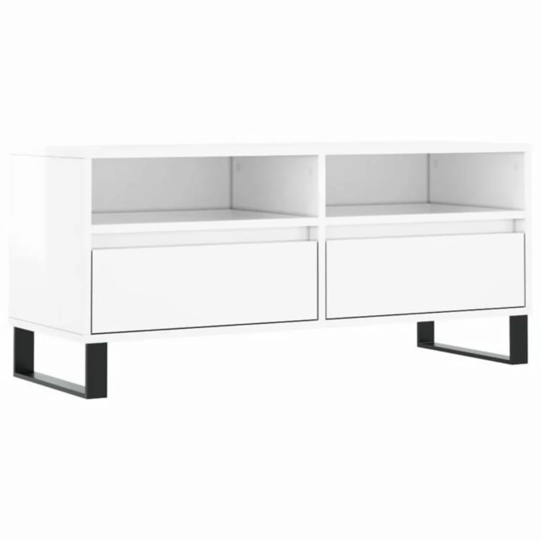 vidaXL TV-Schrank TV-Schrank Hochglanz-Weiß 100x34,5x44,5 cm Spanplatte günstig online kaufen