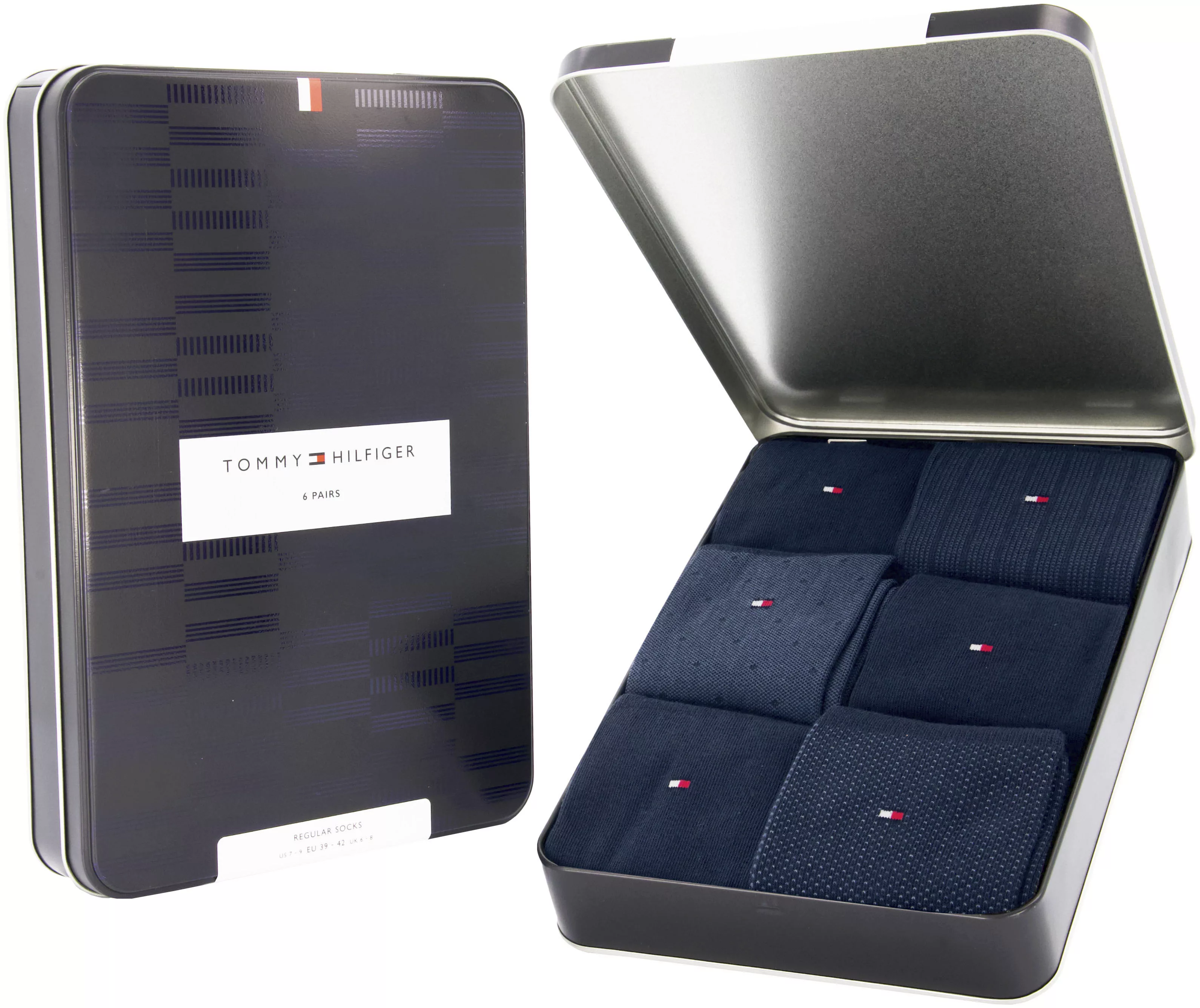 Tommy Hilfiger Socken "TH MEN SOCK 6P TIN GIFTBOX BIRDSEYE", (Box, 6 Paar), günstig online kaufen