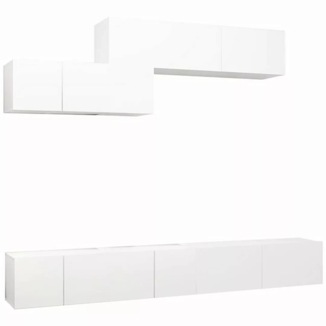 furnicato TV-Schrank 6-tlg. TV-Schrank-Set Weiß Holzwerkstoff (1-St) günstig online kaufen