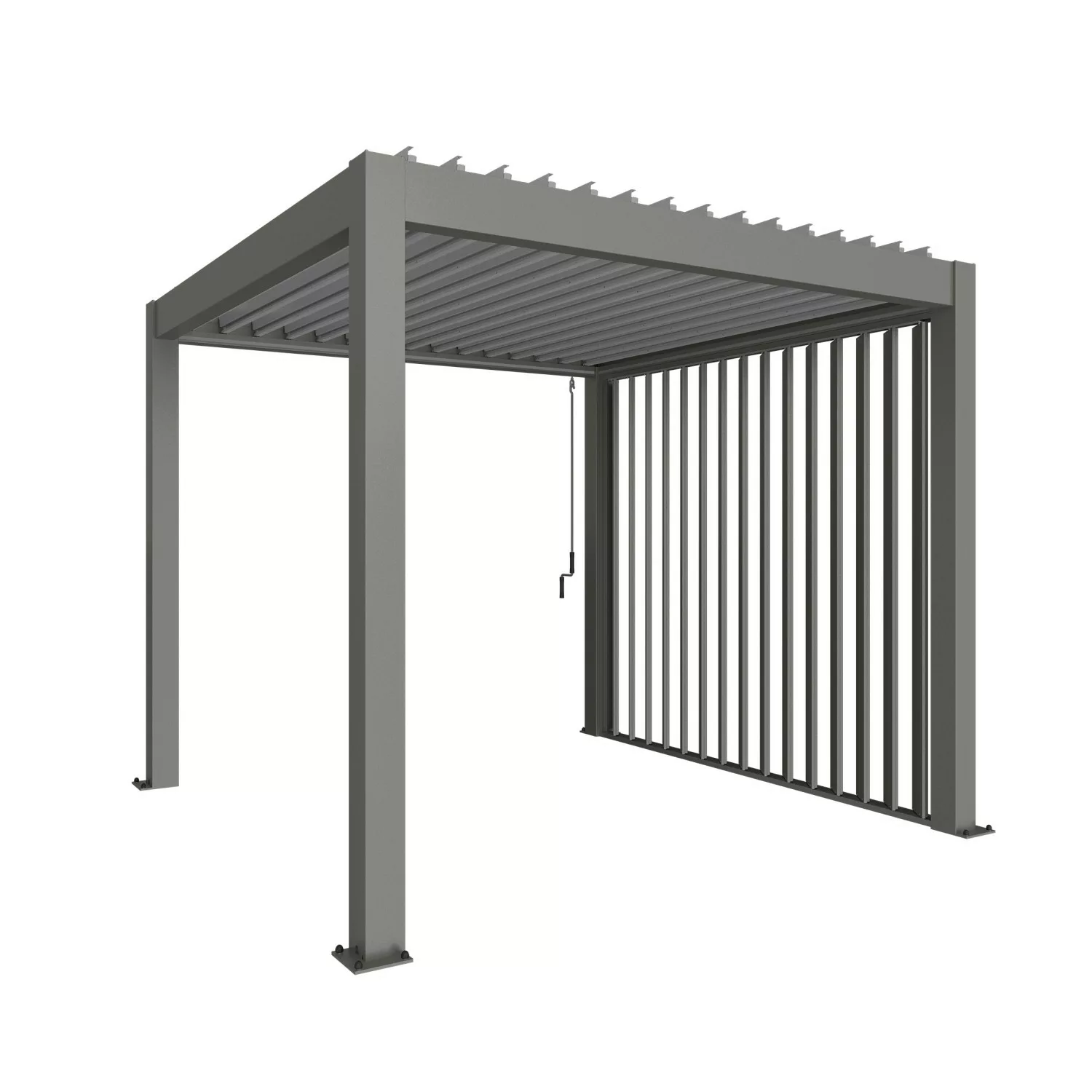 Biohort Lamellenseitenwand zu Pergola 10 x 235 x 272 cm Quarzgrau-Metallic günstig online kaufen