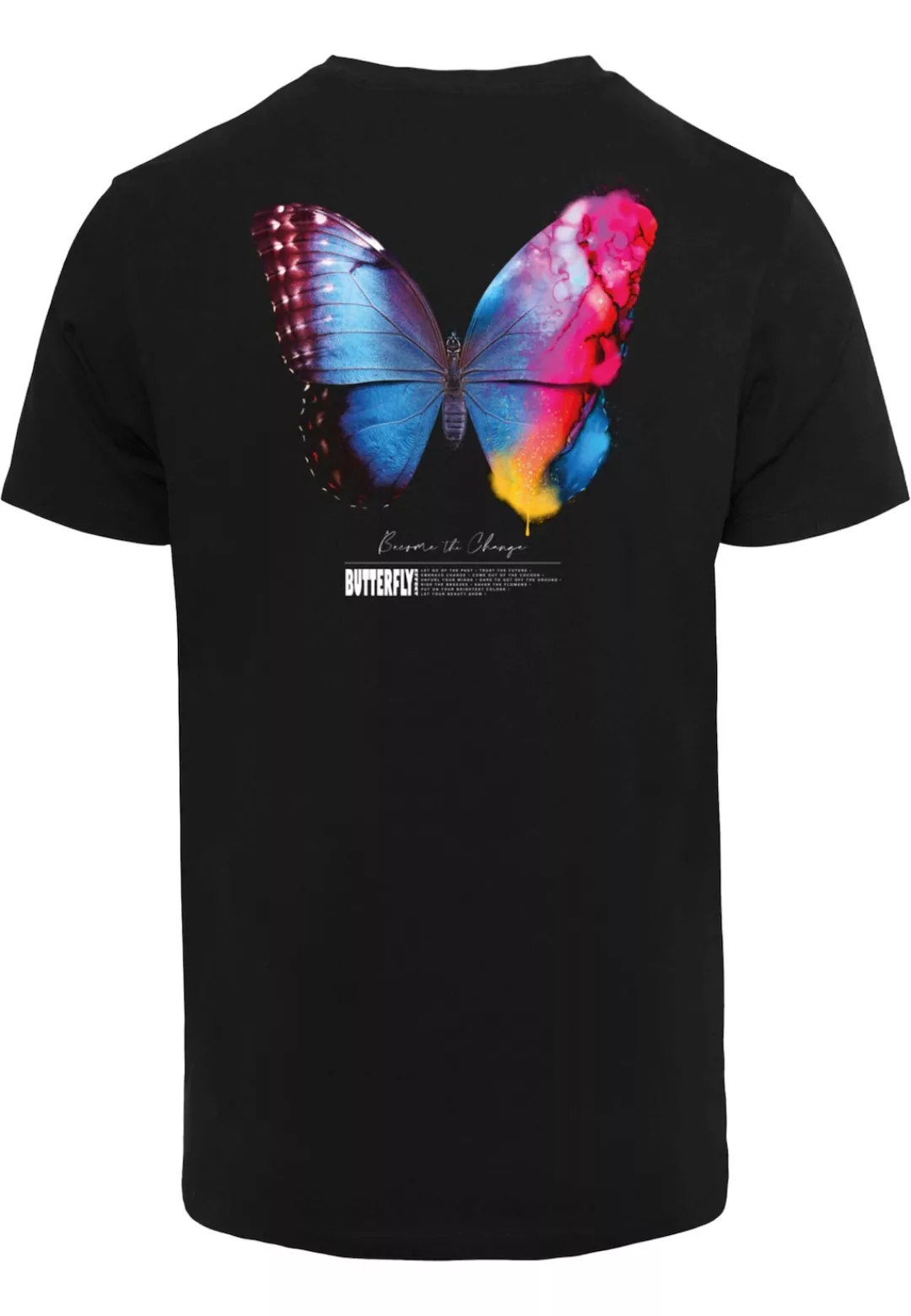 MisterTee T-Shirt "MisterTee Herren Become the Change Butterfly 2.0 Tee" günstig online kaufen