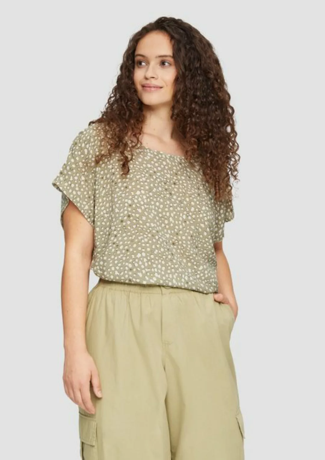 QS Langarmbluse Oversized-Bluse mit überschnittenen Schultern und Teilungsn günstig online kaufen