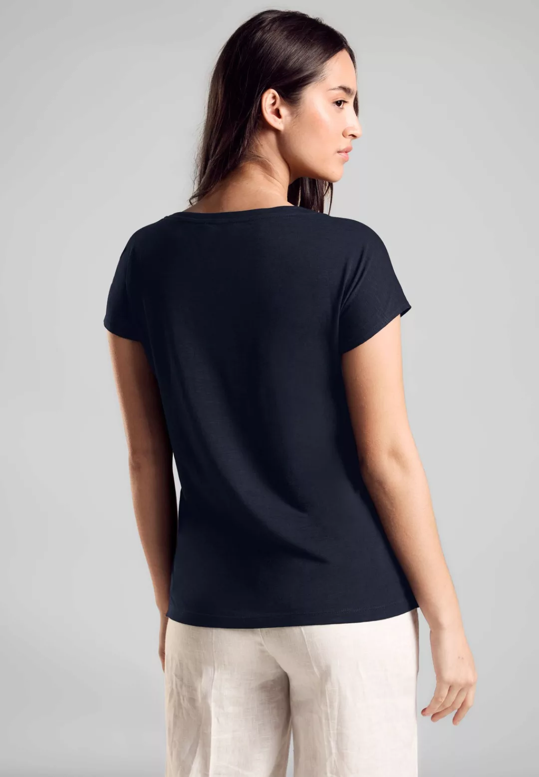 STREET ONE Shirttop mit seitlichen Schlitzen im Saum günstig online kaufen