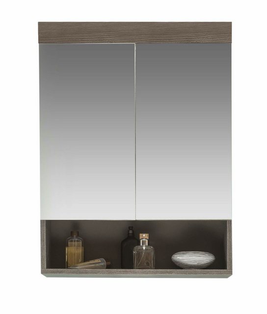 trendteam Spiegelschrank Runner (Badschrank in grau Rauchsilber, 58 x 75 cm günstig online kaufen