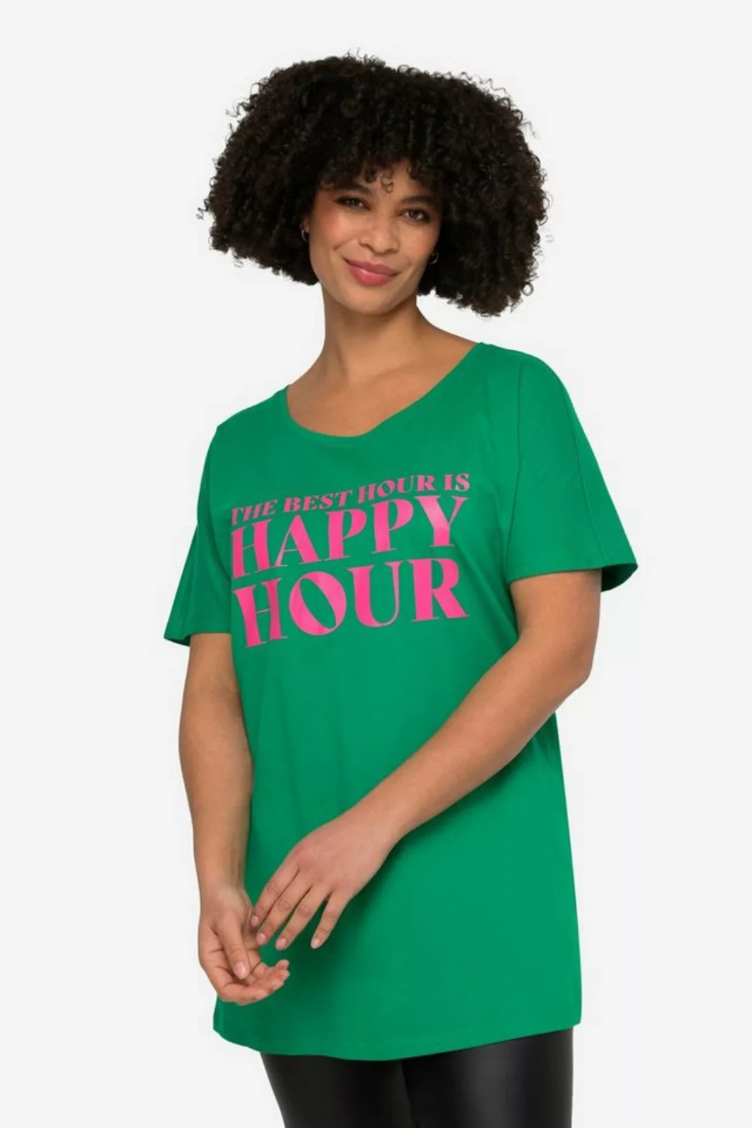 Angel of Style Rundhalsshirt T-Shirt Happy Hour Rundhals Halbarm günstig online kaufen