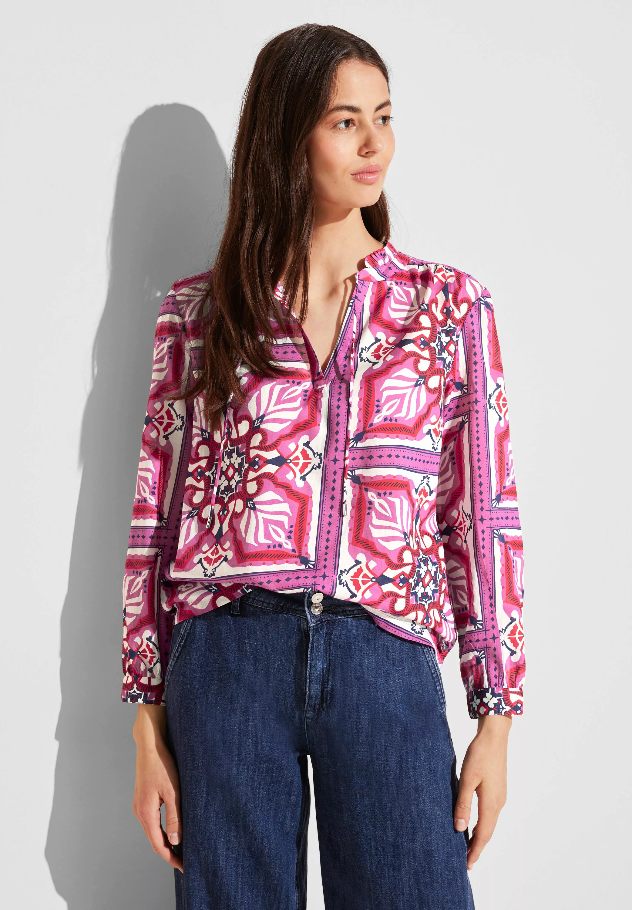 STREET ONE Schlupfbluse - Damen Bluse mit Print - Tunika Bluse günstig online kaufen