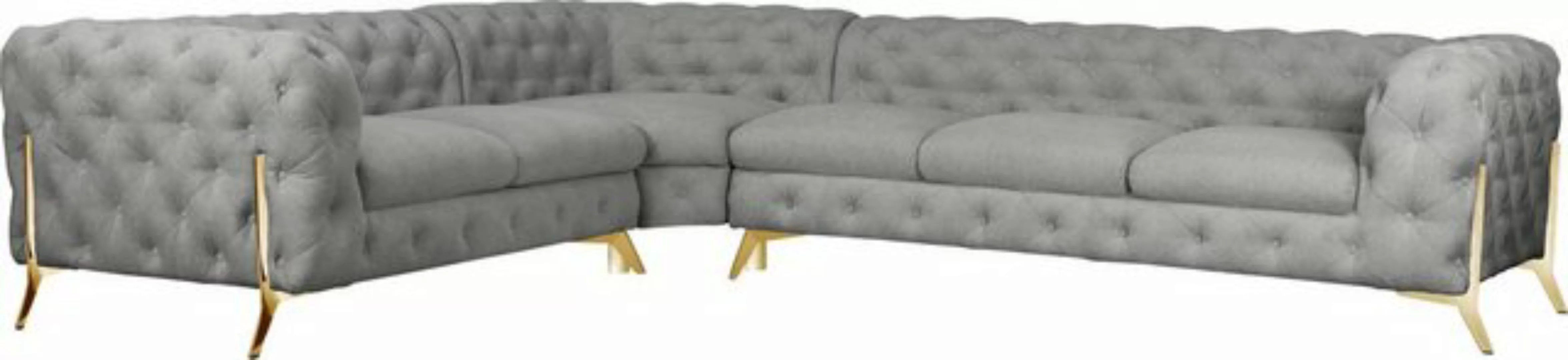 Leonique Chesterfield-Sofa Amaury L-Form, großes Ecksofa, Chesterfield-Opti günstig online kaufen