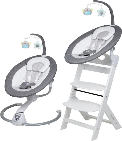 BabyGo Hochstuhl »Family Homey Set, weiß/hellgrau«, mit elektrischer Babywi günstig online kaufen