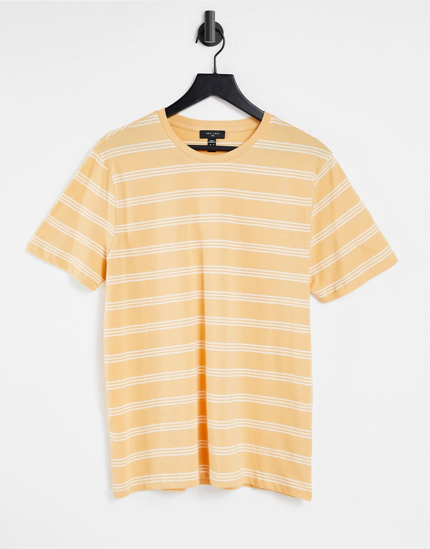 New Look – Gestreiftes T-Shirt in Gelb günstig online kaufen