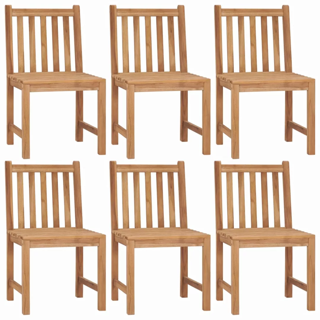 Gartenstühle 6 Stk. Mit Kissen Massivholz Teak günstig online kaufen