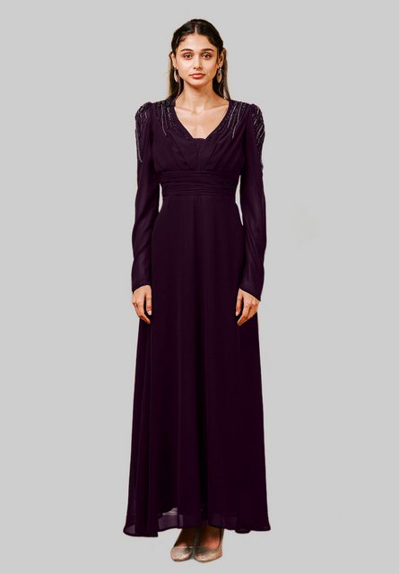 MISH Abendkleid Rebecca Ausgestellter Saum, bestickt, lange Ärmel günstig online kaufen