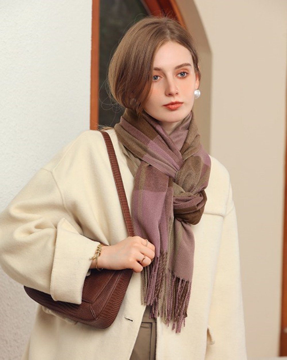 XDeer Wollschal Damen Schal,kuschelweich Karo,Winter Schal günstig online kaufen