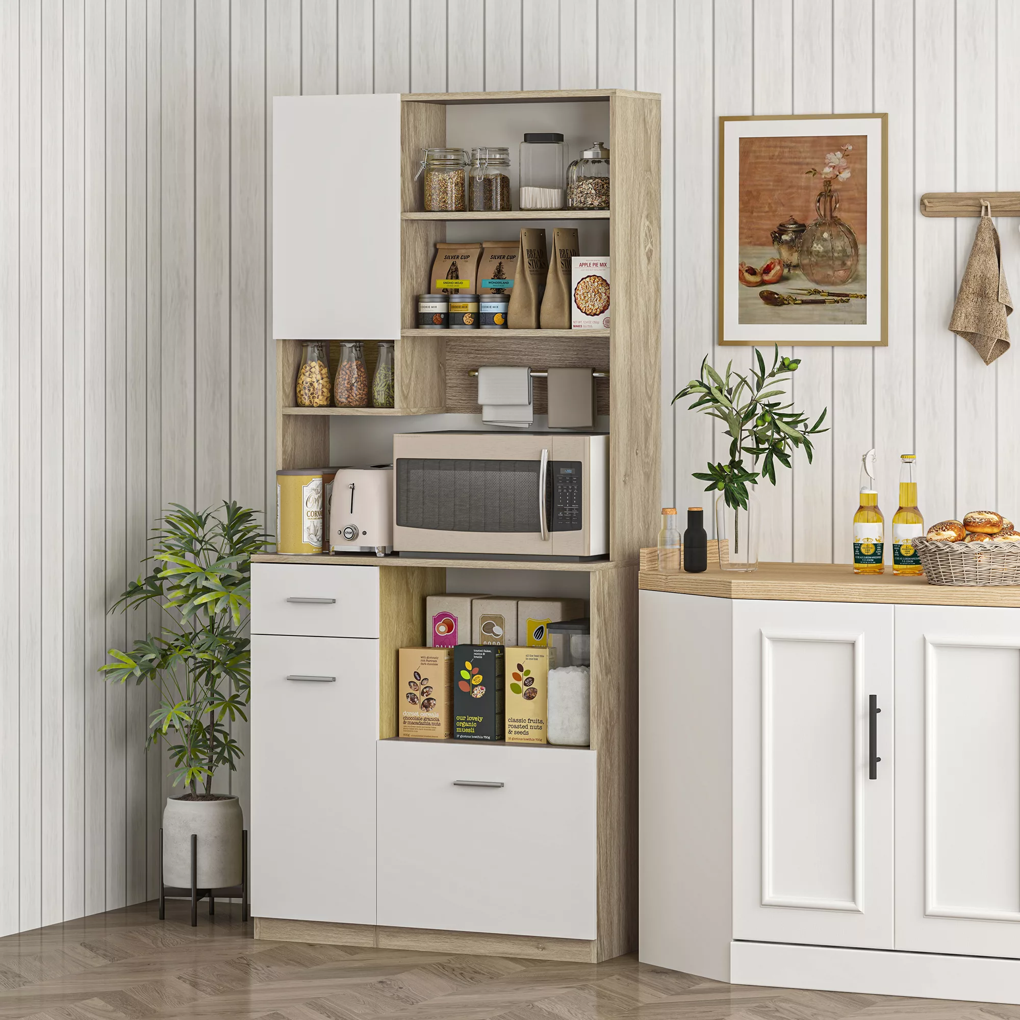 HOMCOM Küchenschrank Buffet Küchenschrank Vitrine Aufbewahrungsschrank mode günstig online kaufen