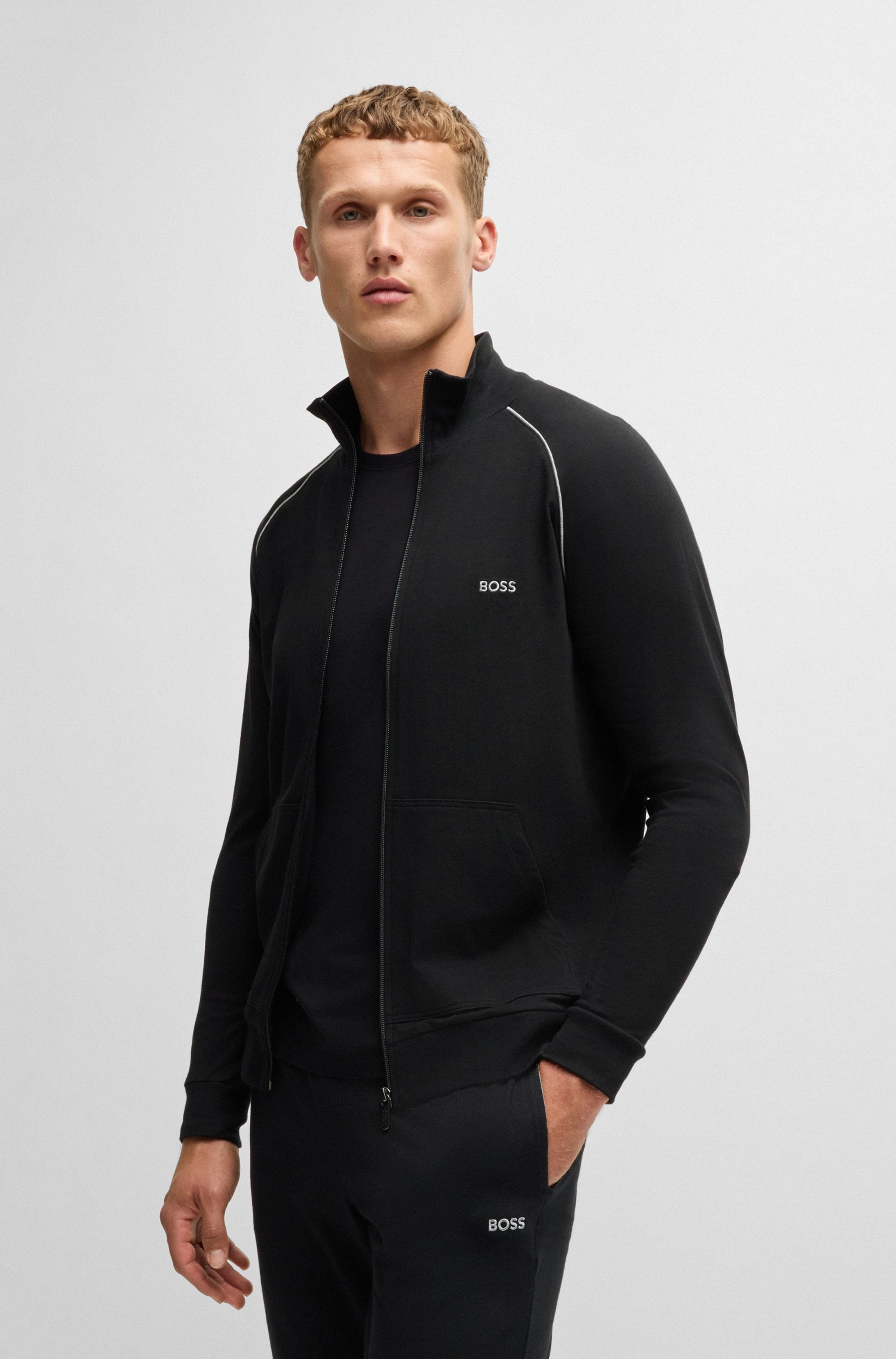 BOSS Sweatjacke "Mix&Match Jacket Z", mit Kontrastnaht am Ärmel günstig online kaufen