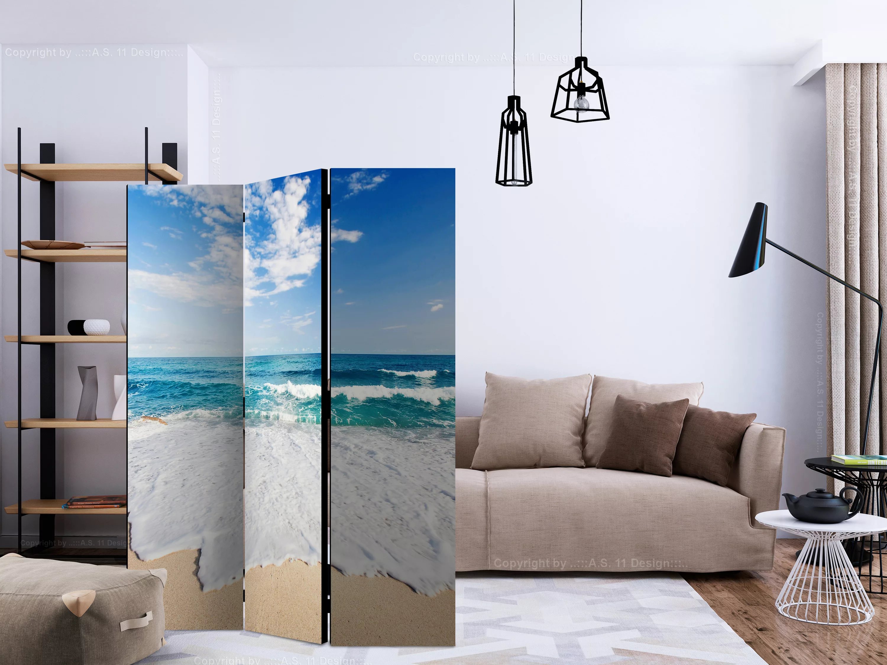 3-teiliges Paravent - Photo Wallpaper – By The Sea [room Dividers] günstig online kaufen