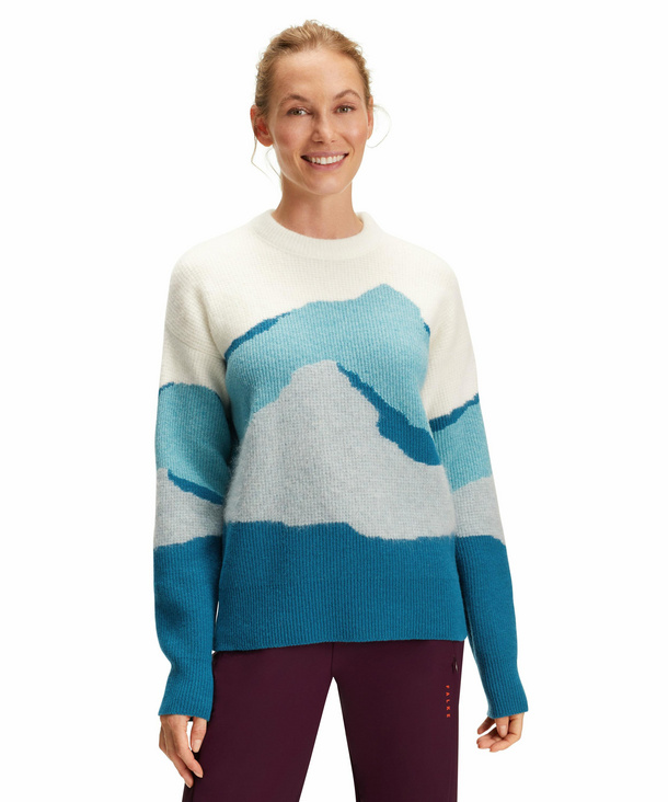 FALKE Damen Pullover Rundhals, XS, Blau, Schurwolle, 37379-690801 günstig online kaufen