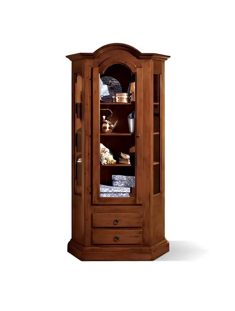 Xlmoebel Vitrine Luxuriöses Holzregal für das Wohnzimmer mit Glasvitrine un günstig online kaufen