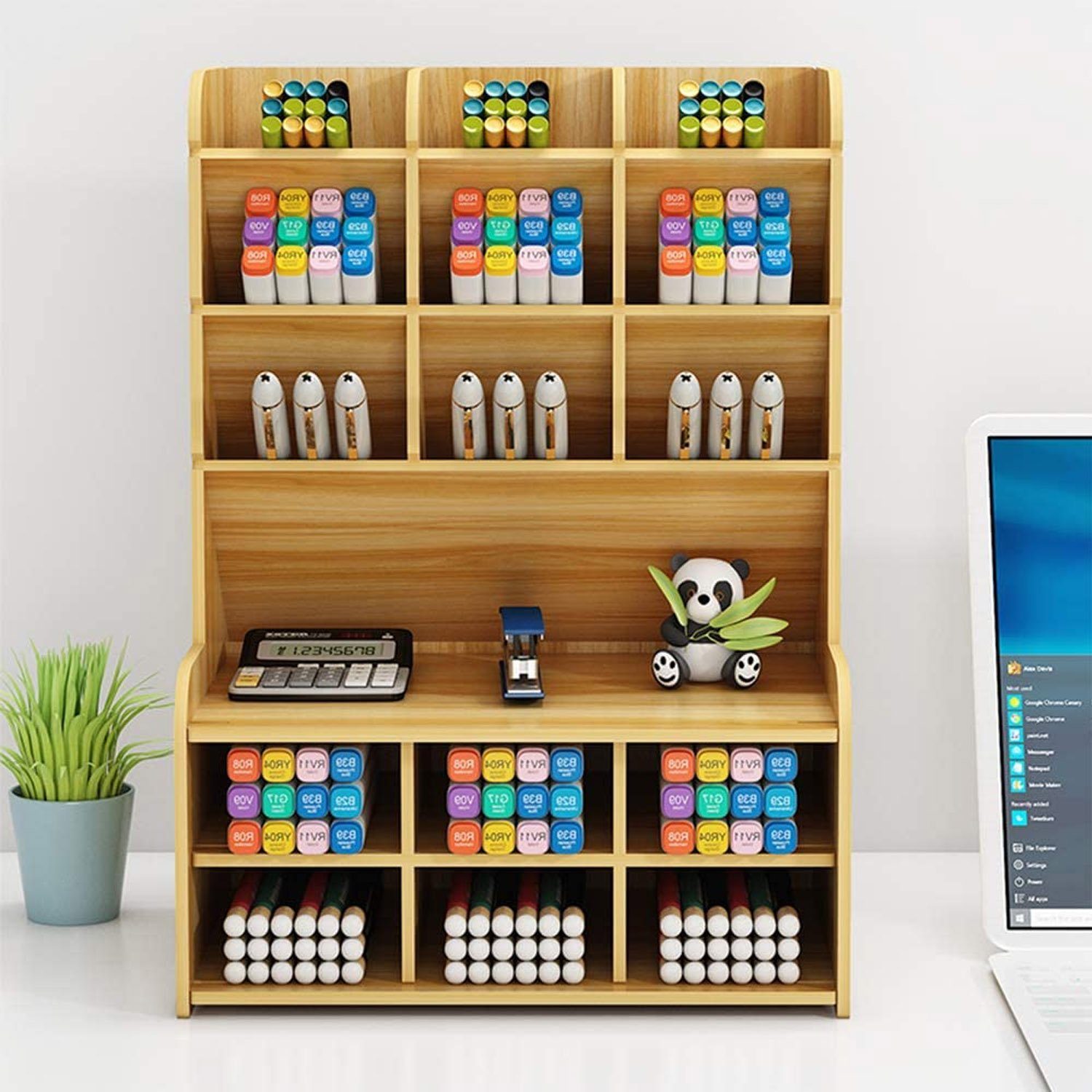 zggzerg Regal-Schreibtisch Holz-Schreibtisch-Organizer mit Schublade, DIY-S günstig online kaufen