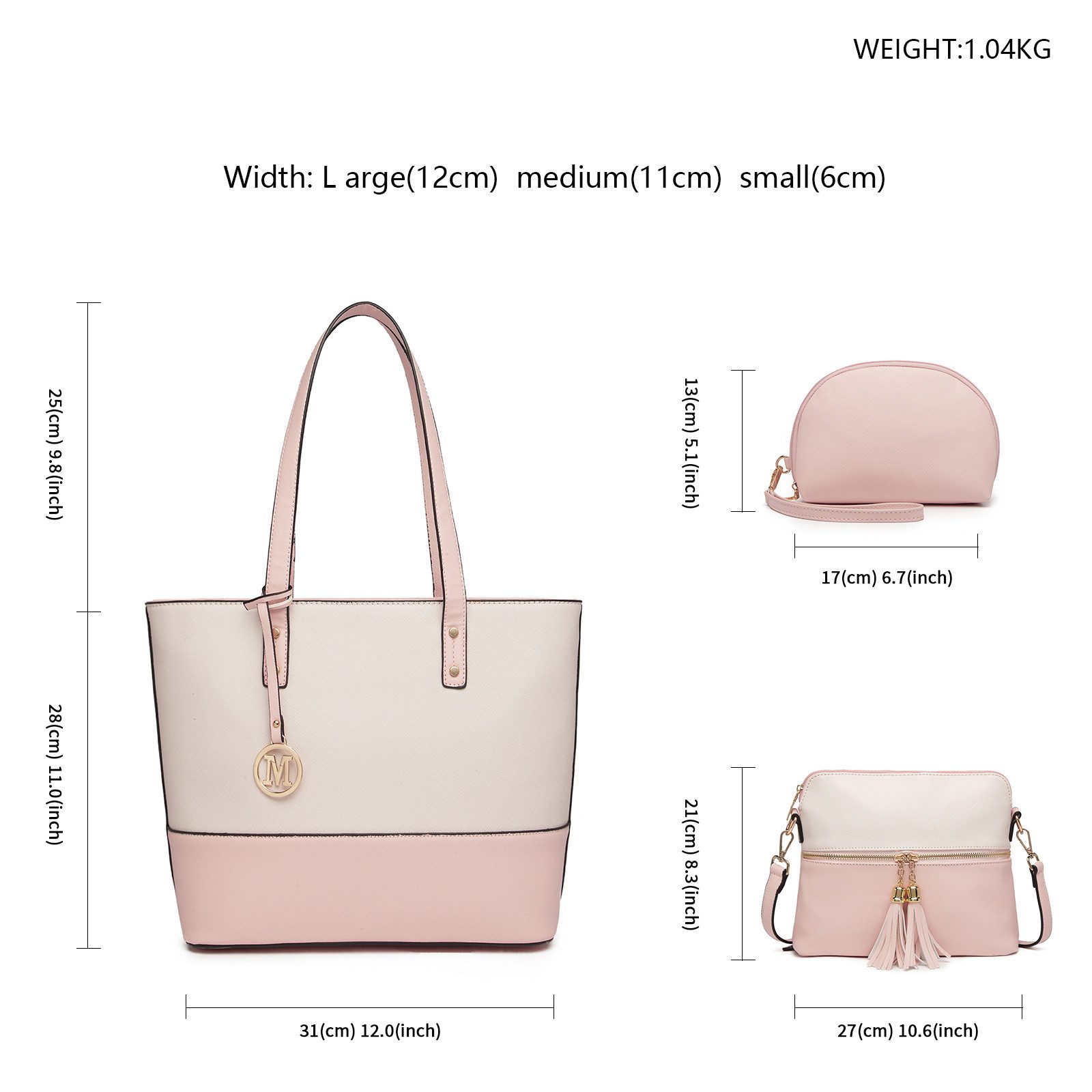 Miss Lulu Handtasche Damen 3-in-1 Handtaschen-Set günstig online kaufen