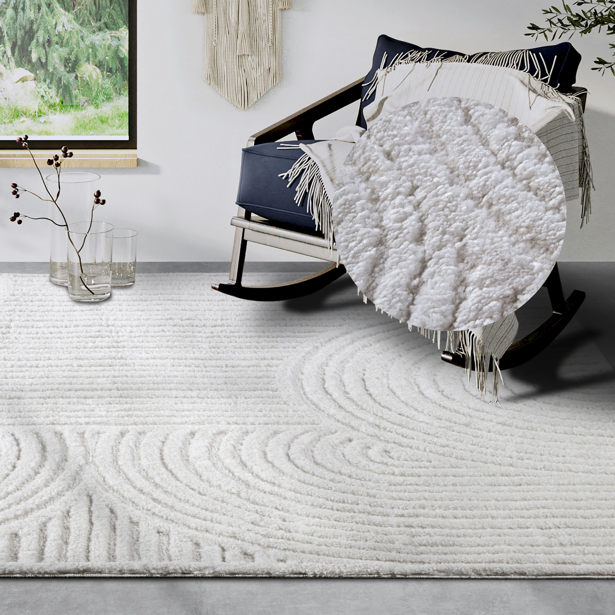 ELLE DECORATION Hochflor-Teppich »Chappe«, rechteckig, 18 mm Höhe, Shaggy, günstig online kaufen