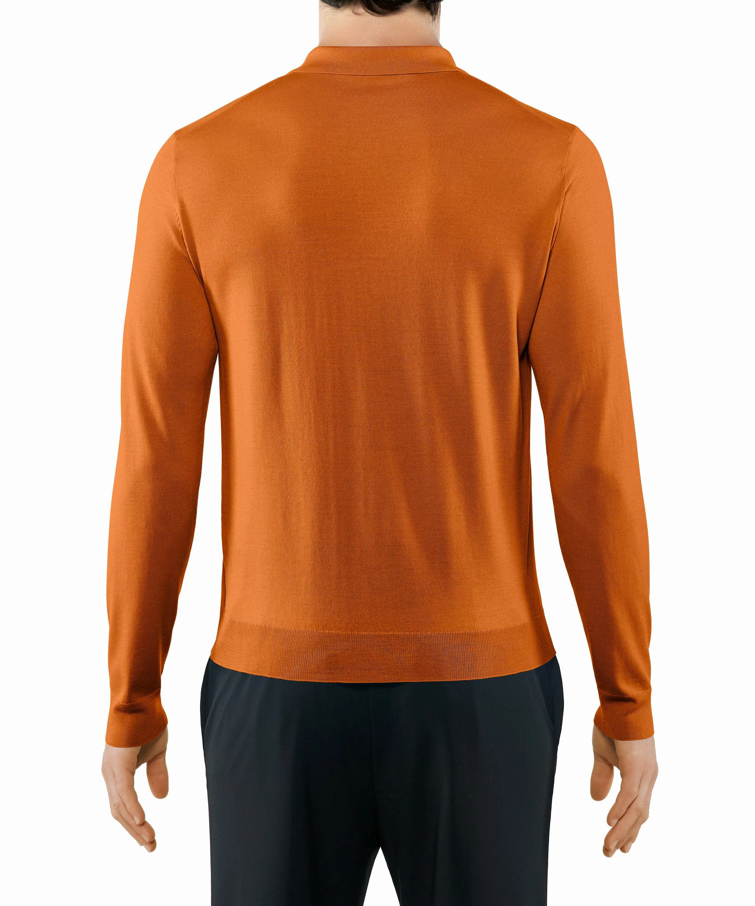 FALKE Herren Langarmshirt Polo, XXL, Orange, Uni, Schurwolle, 60044-826106 günstig online kaufen