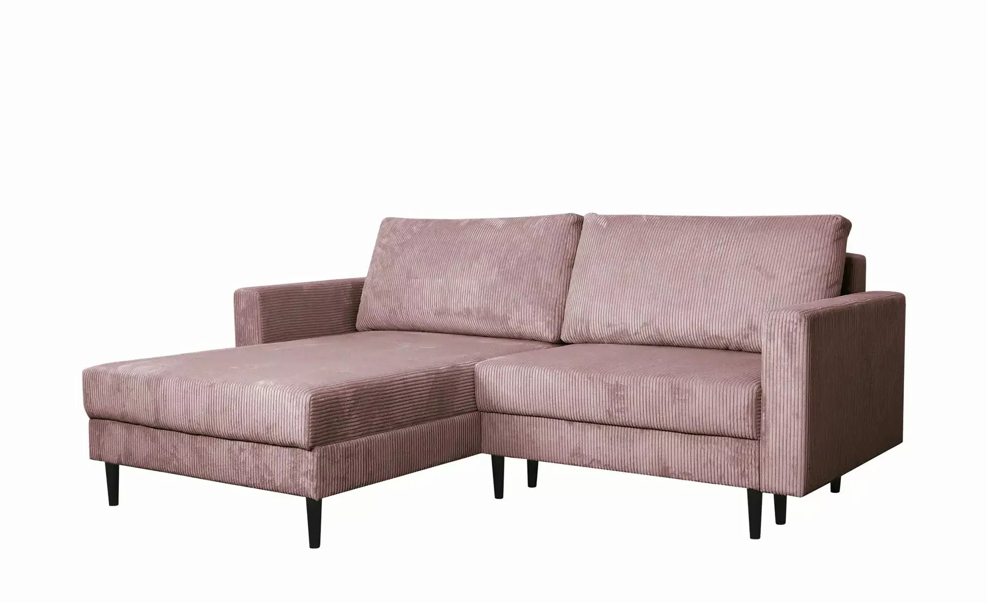 uno Ecksofa trendiger Cordstoff Livorno ¦ rosa/pink ¦ Maße (cm): B: 221 H: günstig online kaufen