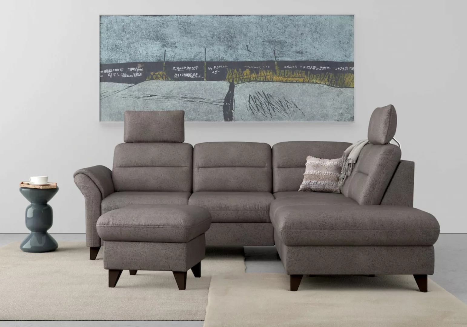 sit&more Ecksofa "Mellum L-Form", Federkern, wahlweise mit Bettfunktion, St günstig online kaufen
